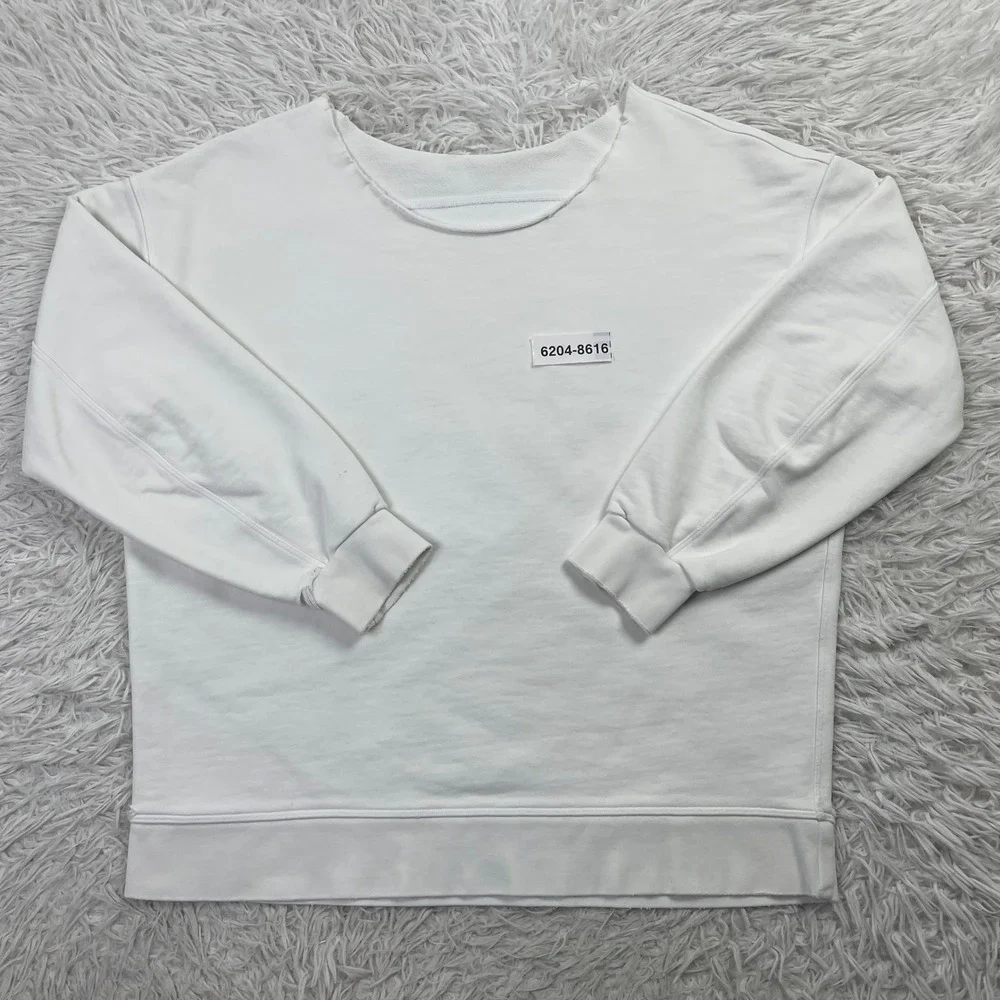 Lululemon Sweater Womens Large White Perfectly Oversized Crew Sweatshirt Terry L